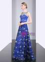 Best Discount And High Quality Blue Tulle Star Sequins Sleeveless Floor Length Mother of the Bride Dress