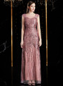 At Great Prices Pink Tulle Bateau Cap Sleeve Sequins Beading Mother Of The Bride Dress
