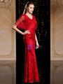 An Extra 40% Off Storewide Sexy Red V-neck Tulle Embroidery Beading Mother Of The Bride Dress