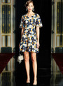 Trendy Colorful Lace Flower V-neck Short Sleeve Short Mother of the Bride Dresses