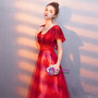 Glamorous In Stock:Ship in 48 Hours A-Line Red Tulle V-neck Backless Prom Dress