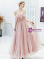 Distinctive In Stock:Ship in 48 Hours Princess Pink Spaghetti Straps Tulle Beading Prom Dress 