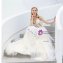 Fancy In Stock:Ship in 48 Hours Champagne Tulle V-neck Letter Prom Dress