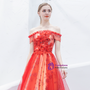 Fantastic In Stock:Ship in 48 Hours Red Tulle Sequins Off the Shoulder Prom Dress