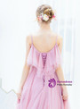 New arrivals In Stock:Ship in 48 Hours Sexy Pink Tulle Spaghetti Straps Beading Prom Dress
