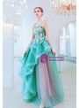 Exciting In Stock:Ship in 48 Hours Simple Green Tulle Spaghetti Straps Appliques Prom Dress