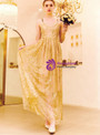 Shinning In Stock:Ship in 48 Hours Gold Tulle Sequins Double Straps Long Prom Dress