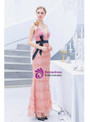 Fashion In Stock:Ship in 48 Hours Pink Mermaid Spaghetti Straps Tassel Sequins Prom Dress With Sash