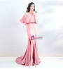 Glamorous In Stock:Ship in 48 Hours Pink Mermaid Appliques Prom Dress With Split