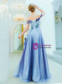 In Stock:Ship in 48 Hours Blue Tulle Off the Shoulder Appliques Beading Prom Dress