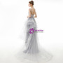 In Stock:Ship in 48 Hours A-Line Gray Tulle Lace Sleeveless Prom Dress