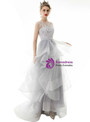 In Stock:Ship in 48 Hours A-Line Gray Tulle Lace Sleeveless Prom Dress
