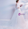 In Stock:Ship in 48 Hours A-Line White Tulle Butterfly Appliques Prom Dress