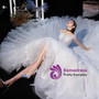 Amazing Tulle Off The Shoulder 3D Flowers Tulle Wedding Dress With Long Train