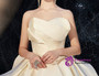 Dazzling Satin Strapless Sleeveless Ruffles Long Train Wedding Dress