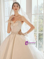 Impressive White Ball Gown Satin Sweetheart Beading Sequins Button Wedding Dress