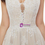 Stylish Champagne Tulle Lace Deep V-neck Backless Pearls Wedding Dress