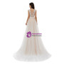 Simple Tulle Scoop Neck Lace Appliques Beading Formal Wedding Dress