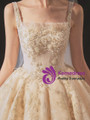 High quality Champagne Tulle Sequins Straps Beading Wedding Dress 