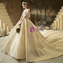 Luxury Tulle Embroidery Off the Shoulder Beading Sequins Wedding Dress