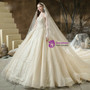 Attractive Tulle Sequins Sweetheart Sleeveless Lace Appliques Beading Wedding Dress