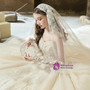 Attractive Tulle Sequins Sweetheart Sleeveless Lace Appliques Beading Wedding Dress