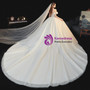 Dramatic Chamapgne Tulle Corset Off the Shoulder Pearls Wedding Dress 