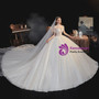 Tulle Sequins Short Sleeve Beading Backless Corset Illusion Wedding Dress