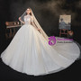 Tulle Sequins Short Sleeve Beading Backless Corset Illusion Wedding Dress