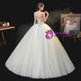 Concise Champagne Tulle Short Sleeve Backless Beading Wedding Dress