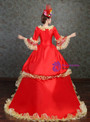 Red Tulle Appliques Drama Show Ball Gowns Party Costume Dress
