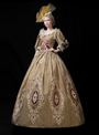 Gold Yellow Ball Gown Baroque Costume Dramas Dress