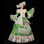Green Ball Gown Satin Lace Print Antonietta Party Costume Dress
