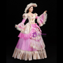 Pink Ball Gown Satin Lace Print Drama Show Masquerade Dress