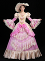 Pink Ball Gown Satin Lace Print Drama Show Masquerade Dress