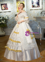 Exquisite White Ball Gown Off the Shoulder Lace Drama Show Party Costume Dress
