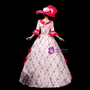 Fuchsia Half Sleeve Print 3/4 Sleeve Victorian Costume Dress