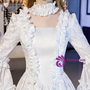 White Satin Long Sleeve Vintage Gown Victorian Dress