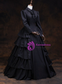  Charming Black Long Sleeve High Neck Rococo Antonietta Vintage Gown Dress