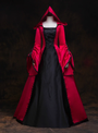 Red Lolita Hooded Long Sleeve Princess Rococo Baroque Dress