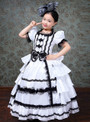 Girl White Short Sleeve Bow Rococo Baroque Vintage Gown Dress