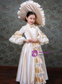 Champagne Satin Puff Sleeve High Neck Rococo Baroque Dress