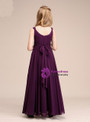 Simple Purple Chiffon Pleats Flower Girl Dresses