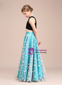 Black Blue Tulle Two Piece Halter Backless Flower Girl Dress