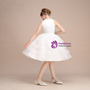 White Halter Tulle Knee Length Flower Girl Dress Princess Dress