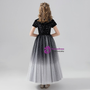 Delicate Black Tulle Short Sleeve Stars Sequins Flower Girl Dress