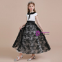 Black Tulle Lace Cap Sleeve Flower Girl Dress With Bow