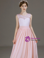 Causal Pink Chiffon Lace Sleeveless Flower Girl Dress