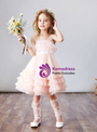 Pink Tulle Daisy Tiers Princess Flower Girl Dress