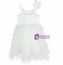 Modest White Tulle Spaghettti Straps Tiers Flower Girl Dress